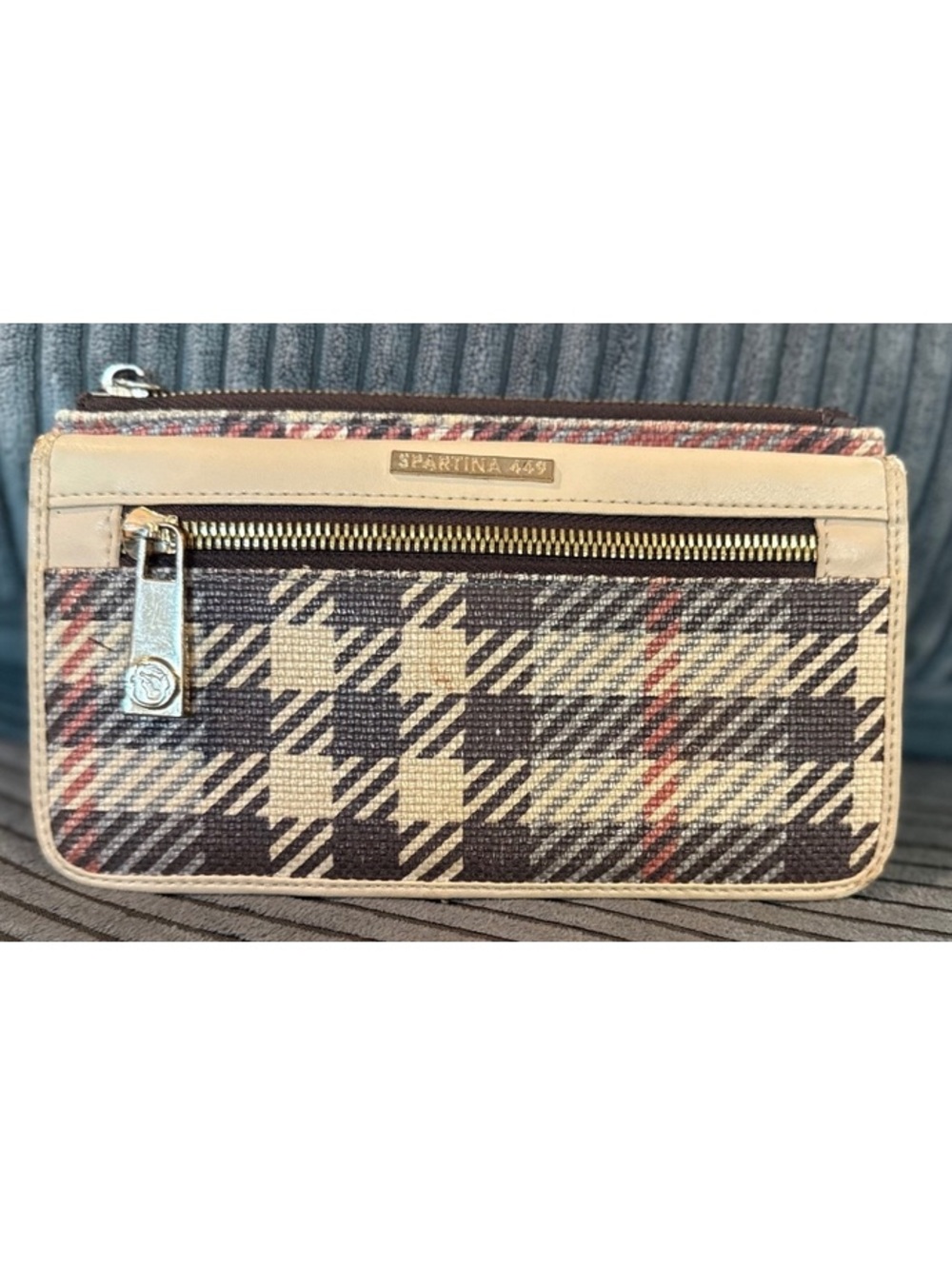 Spartina 449 Natural Linen and Genuine Leather Wallet